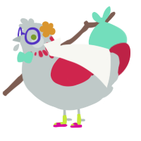 dr slaughter, a silver and crimson chicken with a neck-speckle pattern