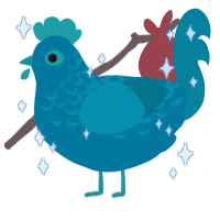 Saturday, a sea and teal chicken with a half-lace pattern