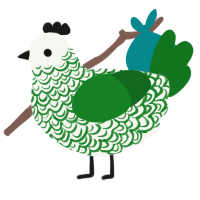 Envy, a white and leaf chicken with a double-lace pattern