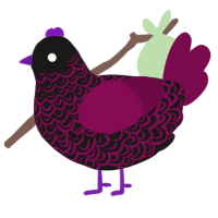 Hot Topic, a sable and wine chicken with a double-lace pattern