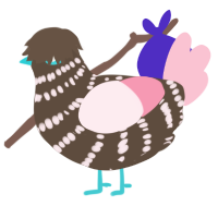 Cherry Blossom, a bark and rose chicken with a bar pattern