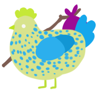 the sickness rises, a lemon and sky chicken with a speckle pattern