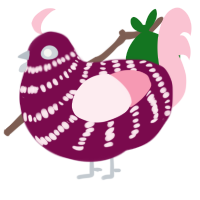The Eggpostle, a wine and rose chicken with a bar pattern