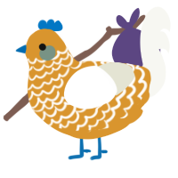 (unnamed), a orange and white chicken with a lace pattern