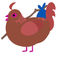 chocolate strawberry, a russet and red chicken with a neck-speckle pattern