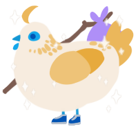 혜인, a cream and honey chicken with a neck-speckle pattern