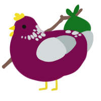 A wine and silver chicken with a neck-speckle pattern