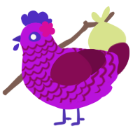 Borm, a amethyst and wine chicken with a lace pattern