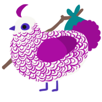 (unnamed), a white and plum chicken with a double-lace pattern