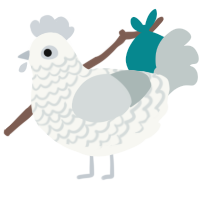 Watt, a white and silver chicken with a lace pattern