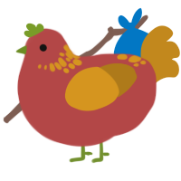 Tomato Soup, a red and ochre chicken with a neck-speckle pattern