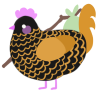 Sugar Cookie, a sable and orange chicken with a lace pattern