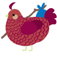 (unnamed), a red and maroon chicken with a lace pattern
