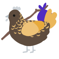 custard turd, a bark and honey chicken with a half-lace pattern
