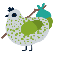 Limelight, a mist and chartreuse chicken with a speckle pattern