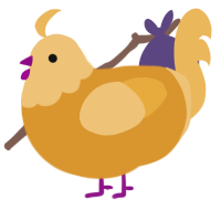 Student Driver, a orange and honey chicken with a head pattern