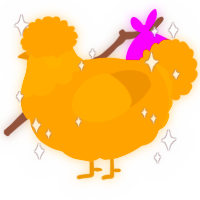Midas Nugget, a gold chicken with a head pattern