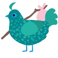 Lakeford, a teal and turquoise chicken with a speckle pattern