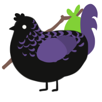 One Stormy Night, a black and overcast chicken with a half-lace pattern
