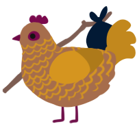 Titan Arch, a brown and ochre chicken with a lace pattern