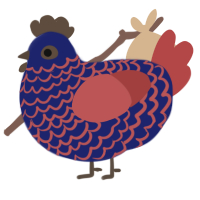 (unnamed), a navy and red chicken with a lace pattern