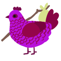(unnamed), a amethyst and maroon chicken with a lace pattern