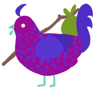 (unnamed), a plum and indigo chicken with a speckle pattern
