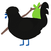 River, a black chicken with a lace pattern
