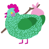 prince, a mint and viridian chicken with a double-lace pattern