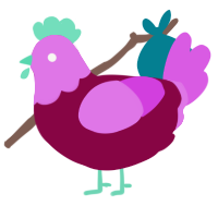 (unnamed), a maroon and orchid chicken with a head pattern