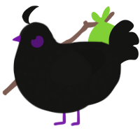 (unnamed), a black chicken with a speckle pattern