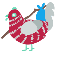 Sgt Pepper, a crimson and silver chicken with a bar pattern