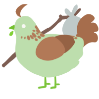 Mint Choc Cookie, a gluppy and brown chicken with a neck-speckle pattern