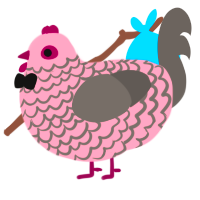 Full Bloom, a rose and grey chicken with a lace pattern