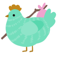 Faux Rose, a mint chicken with a bar pattern