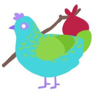 swamp chlorine, a aqua and grass chicken with a half-lace pattern