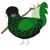 Monster, a sable and leaf chicken with a lace pattern