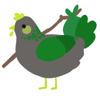 Weed of the Sea, a grey and leaf chicken with a neck-speckle pattern