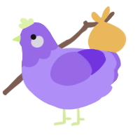 (unnamed), a lilac and blurple chicken with a head pattern