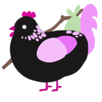 (unnamed), a sable and lavender chicken with a neck-speckle pattern