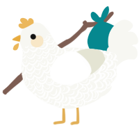 charlotte, a white chicken with a double-lace pattern