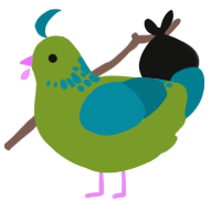 Lilypad, a chartreuse and sea chicken with a neck-speckle pattern