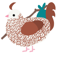 tiles jr, a white and russet chicken with a double-lace pattern