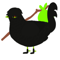 A Dish Best Served-, a black chicken with a lace pattern