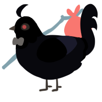 KET, a white chicken with a head pattern