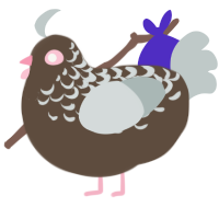 cobwebs, a bark and silver chicken with a half-lace pattern