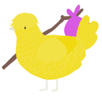 chick, a yellow chicken with a lace pattern