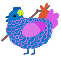 蓝莓, a sapphire and orchid chicken with a lace pattern