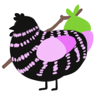 Tigerstar, a black and lavender chicken with a bar pattern