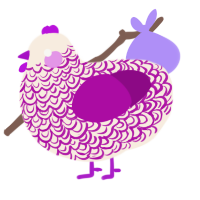 (unnamed), a cream and plum chicken with a double-lace pattern
